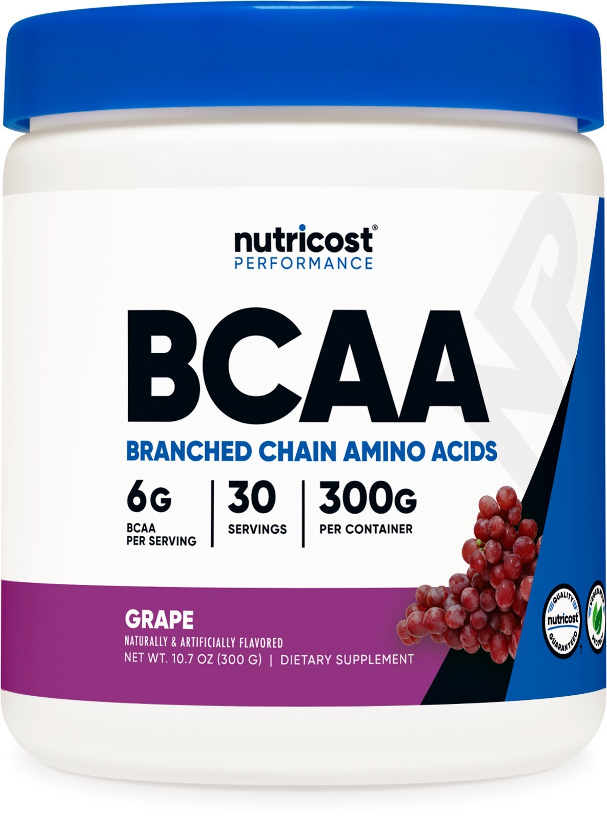 Nutricost BCAA 2:1:1 Powder (Grape) 30 Servings – 6G Per Serving
