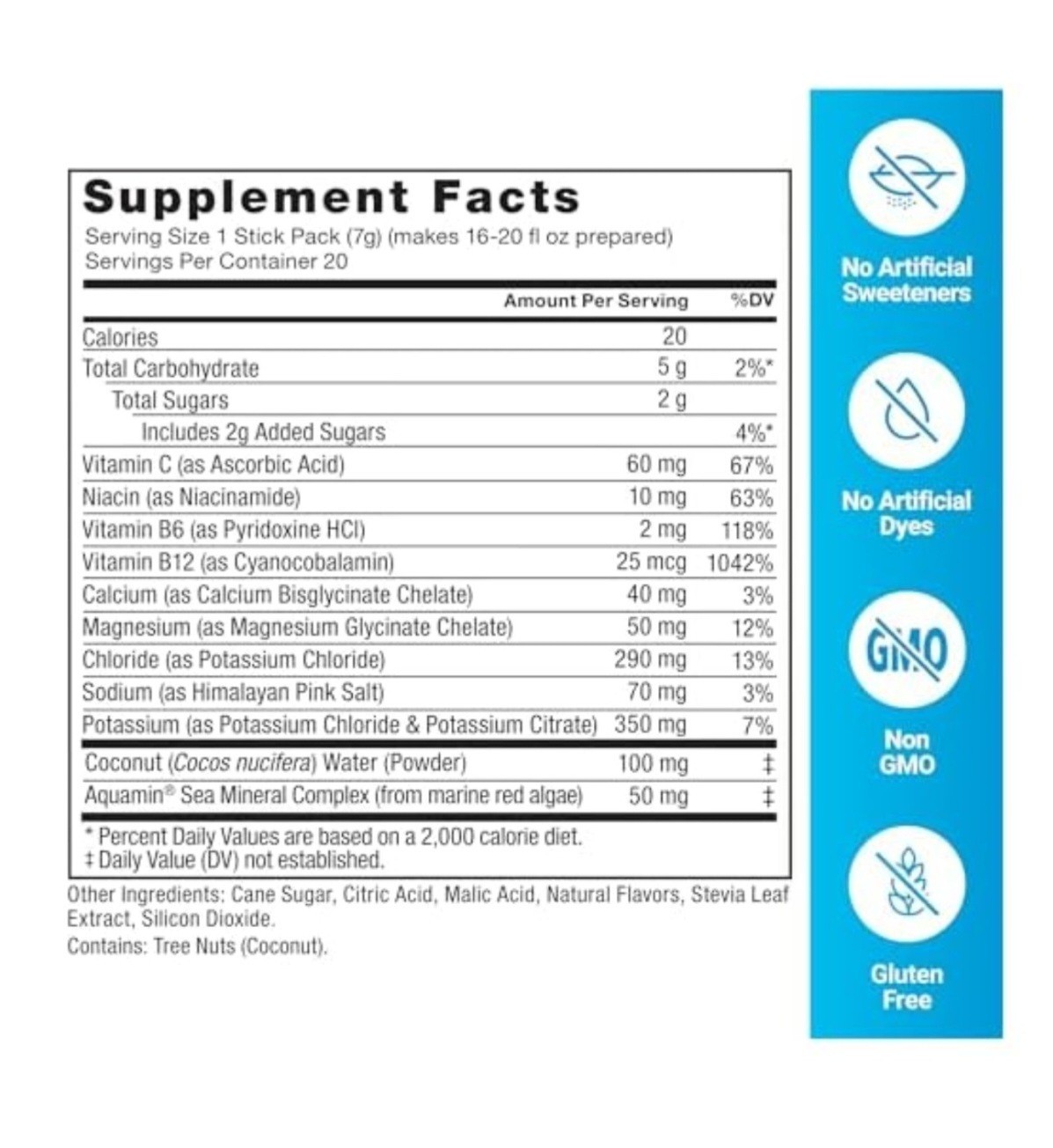 Force Factor Rapid Hydration Electrolyte Powder Sticks Tropical Fruit 20ct