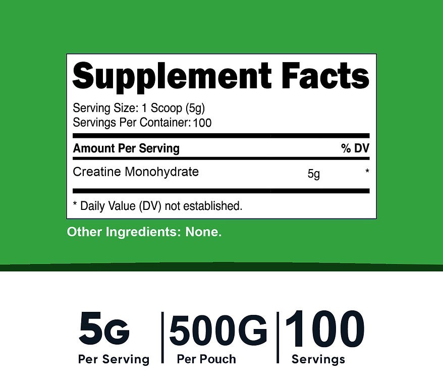 Creatine Monohydrate 500g (18OZ) , Micronized Pure Powder 100Serving