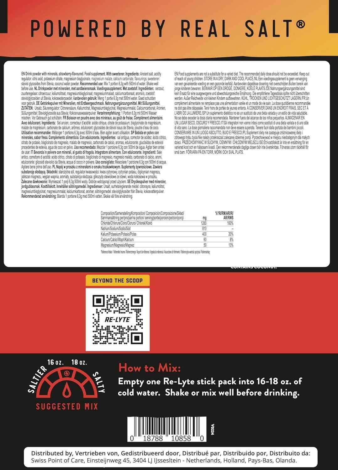 REDMOND Re-Lyte Hydration Electrolyte Drink Mix – Strawberry Lemonade Flavor