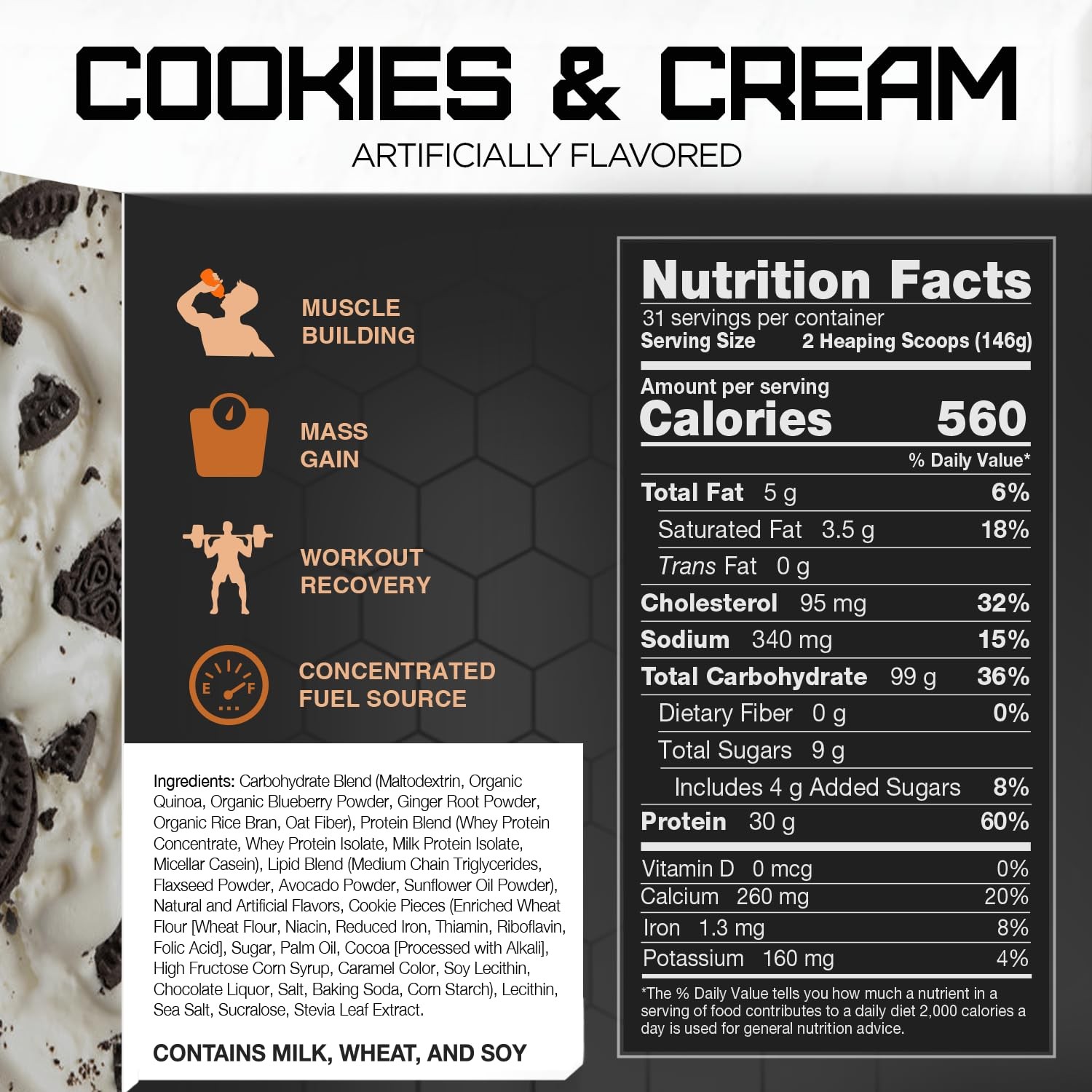 Clean Gainer – Cookies & Cream 10lb