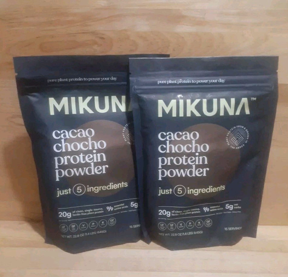 2 CT: MIKUNA CACAO Chocolate Chocho Protein Powder 22.8oz vegan paleo keto PLANT