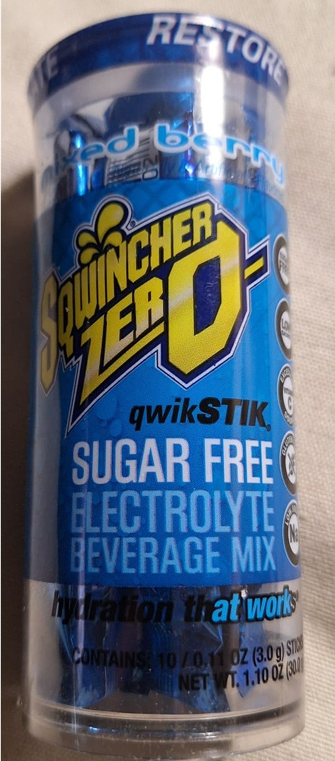 Sqwincher Zero QwikStik Electrolyte Beverage Mix Berry Flavors Exp 02/28