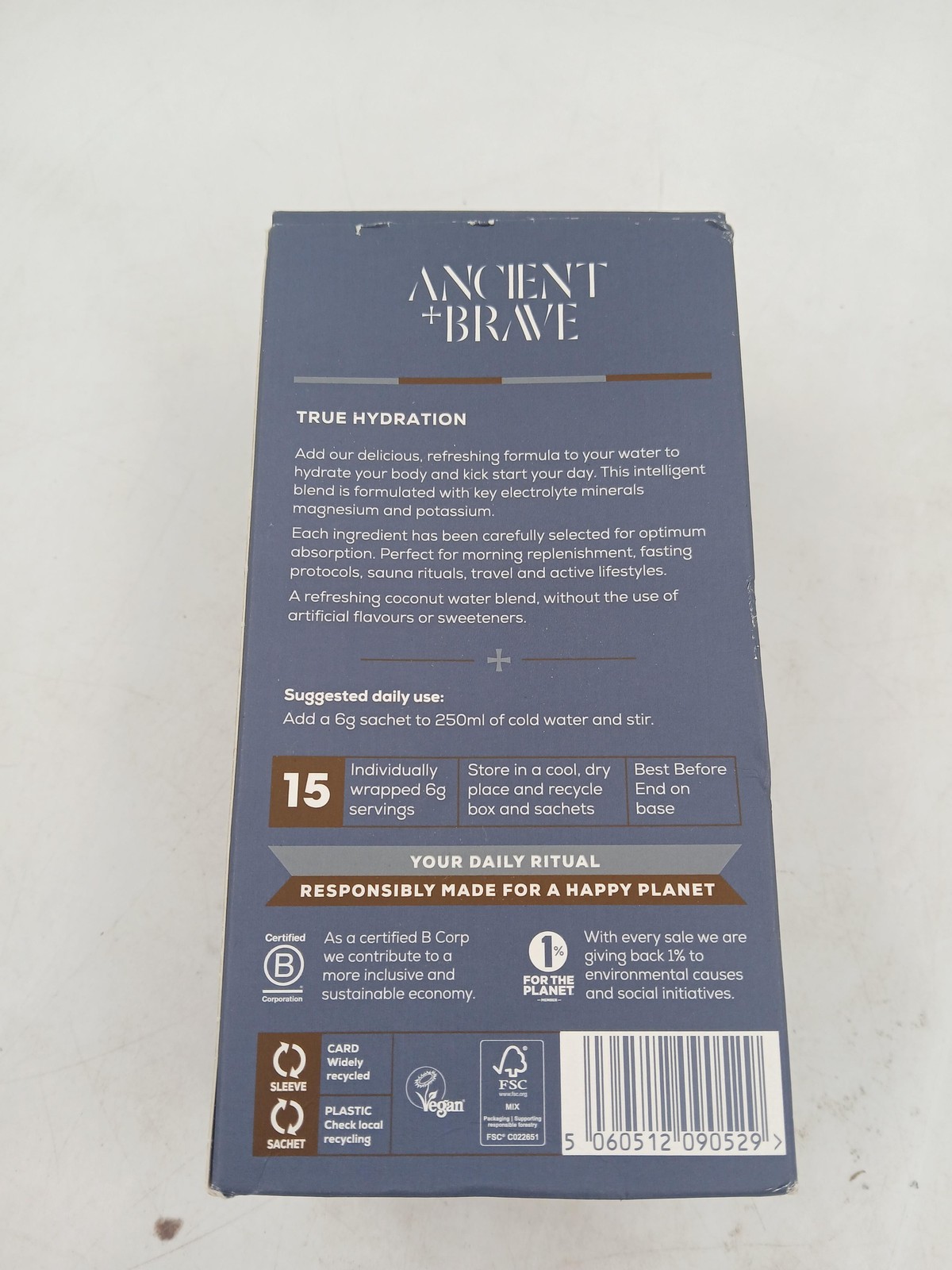 Ancient + Brave True Hydration Electrolyte Drink Mix Vegan Coconut Sachets