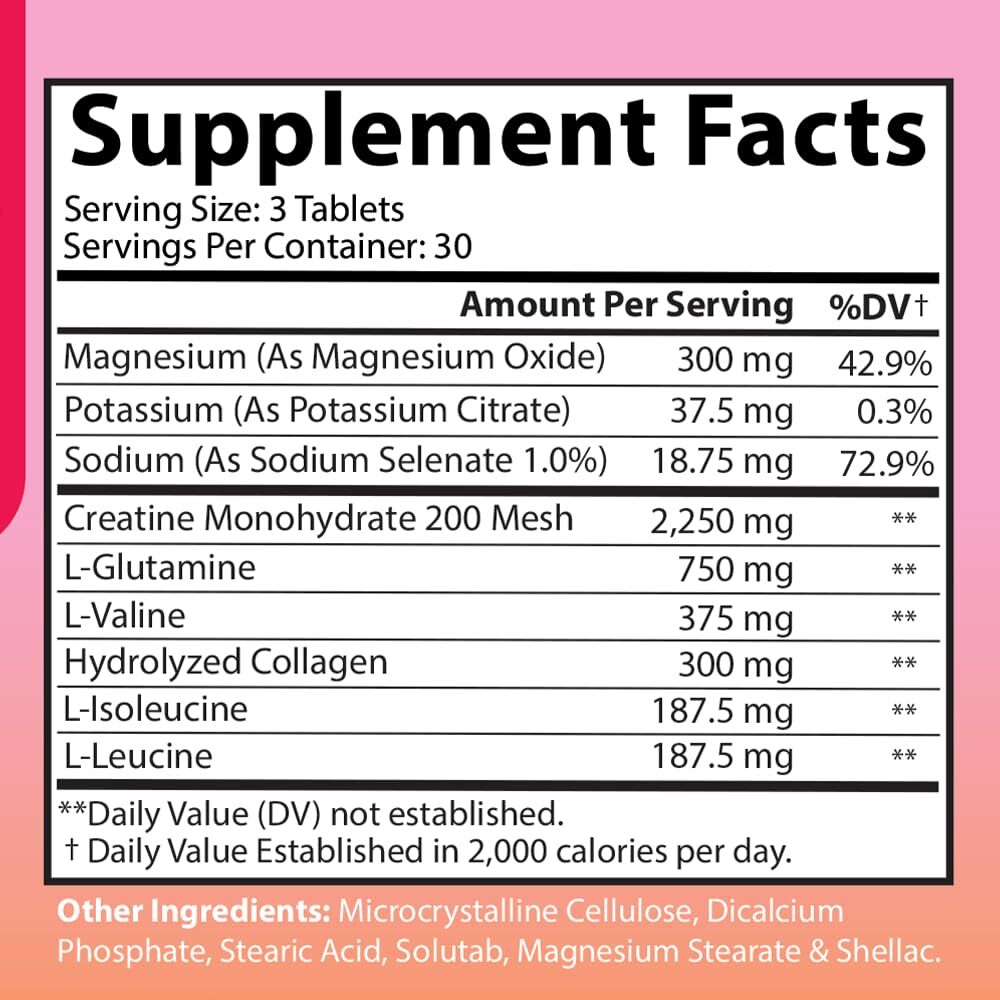 Better Booty BBL Tablets – Creatine for Booty Gains & Muscle Building Glute B…