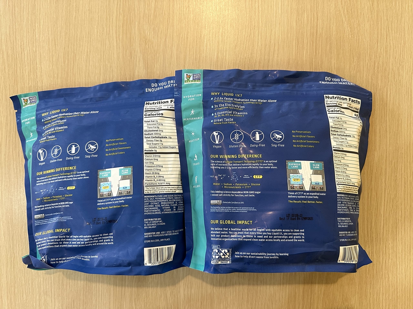 Liquid I.V. Hydration Multiplier, Tropical Punch Flavor 2 bags(2X30 packs)