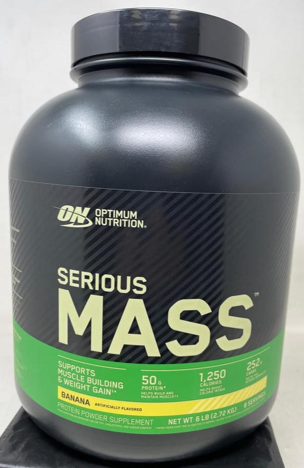 Optimum Nutrition Serious Mass Gainer Protein Powder, Banana, 6 lbs, Exp. 9/26