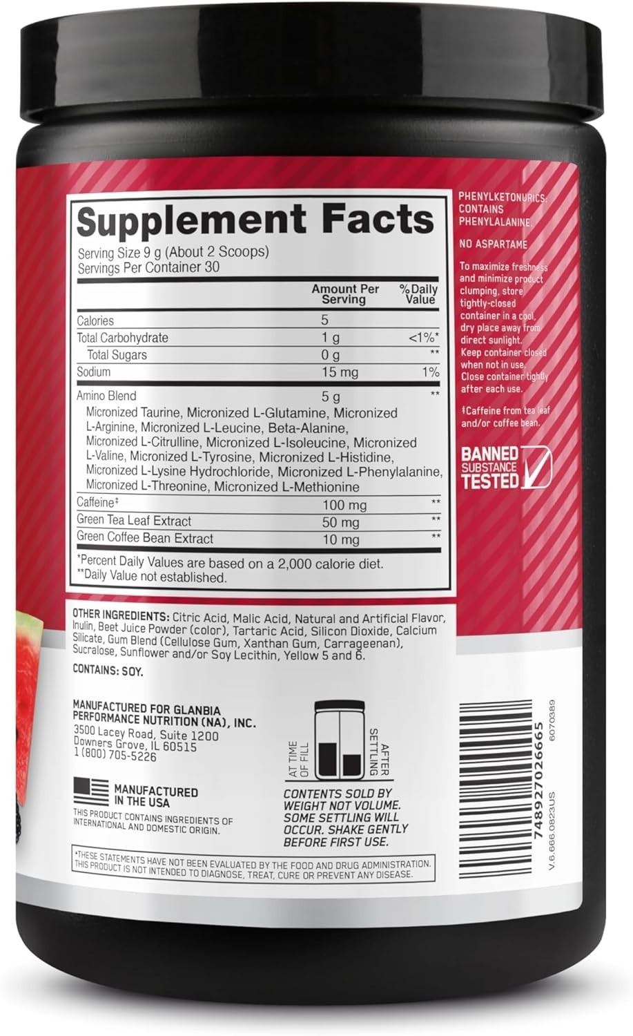 30 Servings of Amino Energy Powder – Muscle Recovery & Mental Focus Support