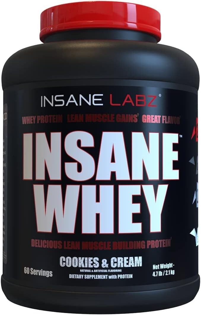 INSANE WHEY COOKIES N CREM PROTEIN BY INSANE LABZ GREAT TASTING MEAL REPLACEMENT