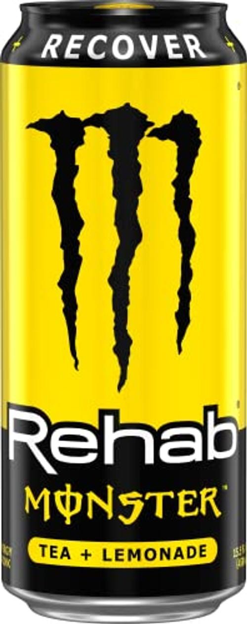 Rehab + Energy, Energy Drink 15.5 Ounce | Energy Iced 15 Pack Tea + Lemonade