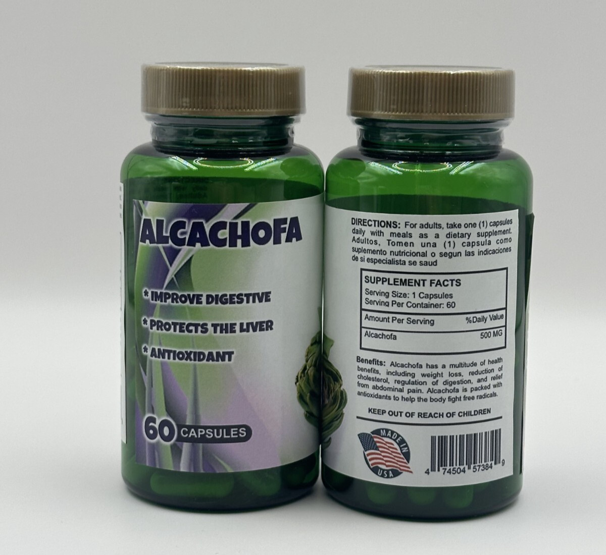 2 Alcachofa Weight Loss Control Antioxidant Detox Slim Body Fat Burner 90 Pills