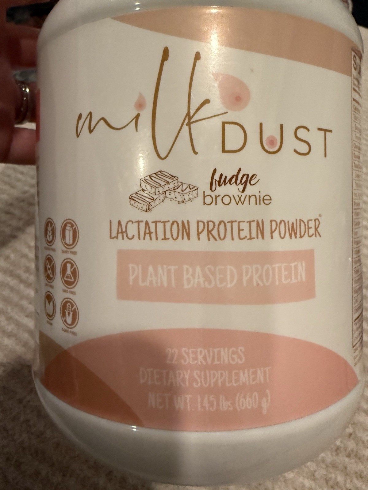 MILK DUST Lactation Protein Powder for Nursing Moms Fudge Brownie 1.45-lbs