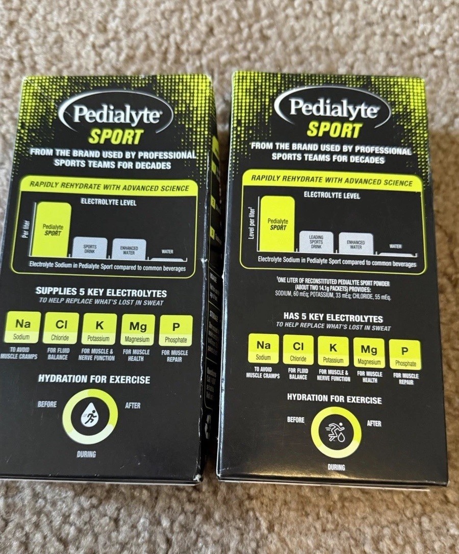 Pedialyte Sport lemom Lime 6 Packets 2 Boxes