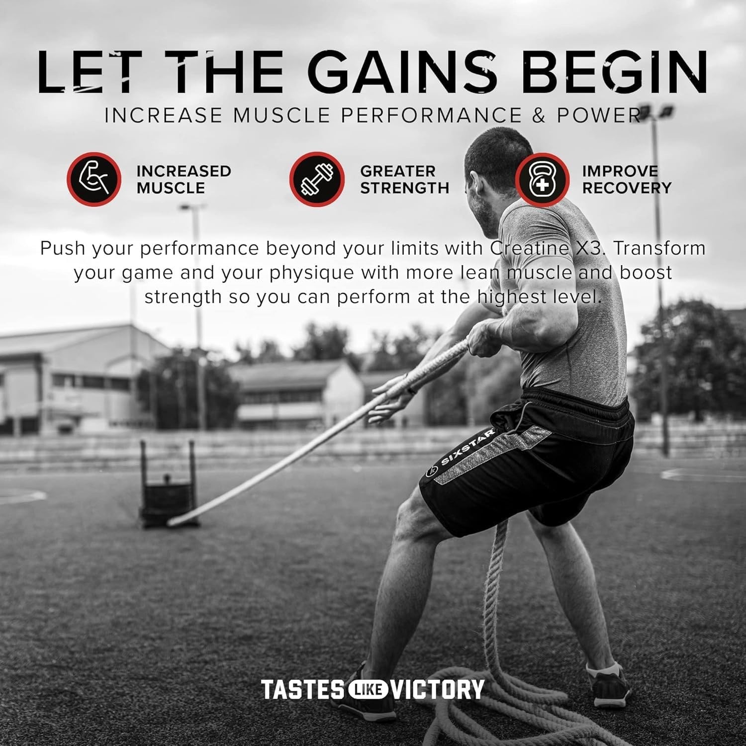 SIXSTAR Creatine X3 – 60 Caplets for Enhanced Strength & Recovery – Gluten-Free