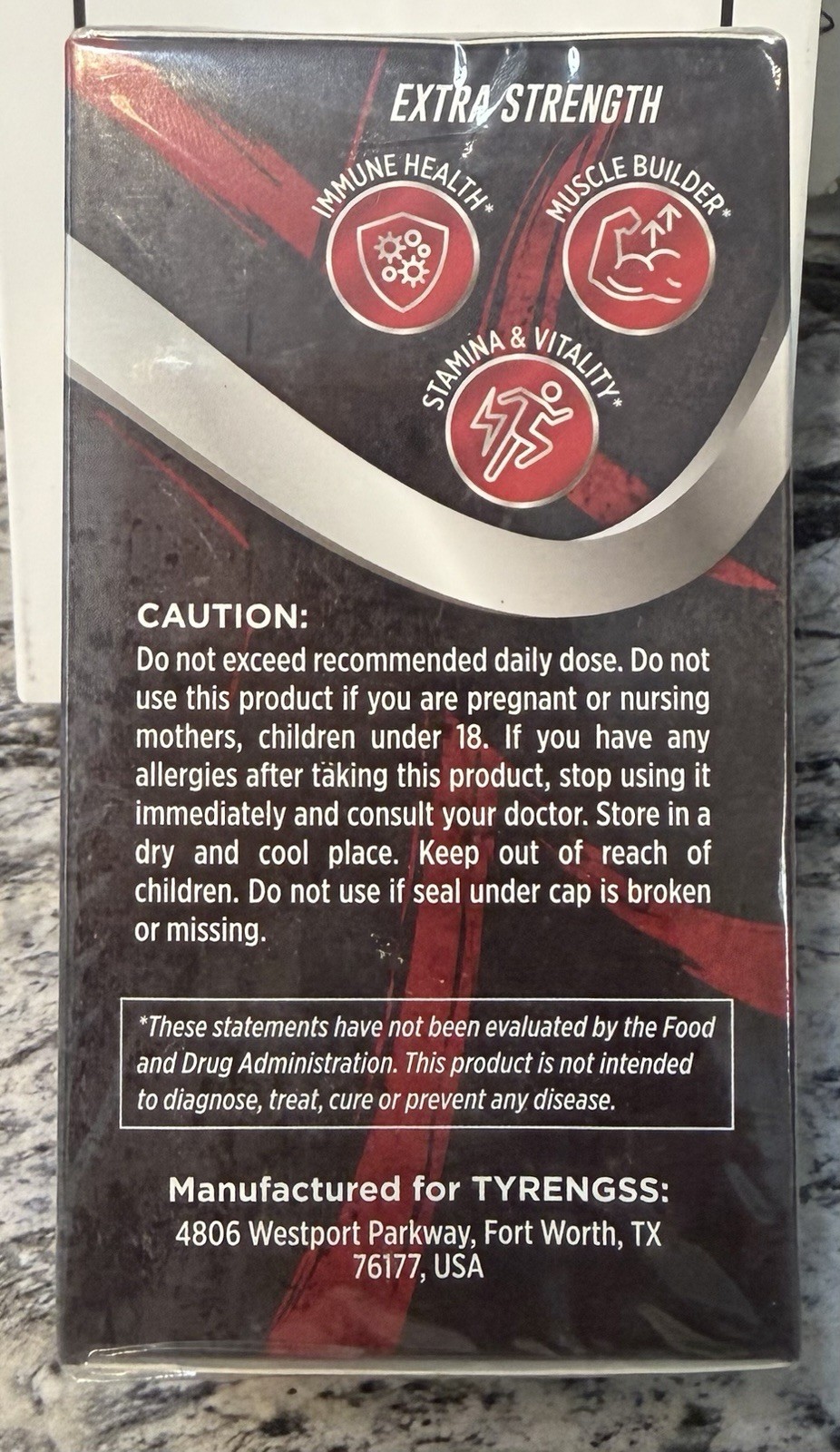 TYRENGSS Supplement for Men – Booster 60 Count Exp 8/26 FREE FAST SHIPPING