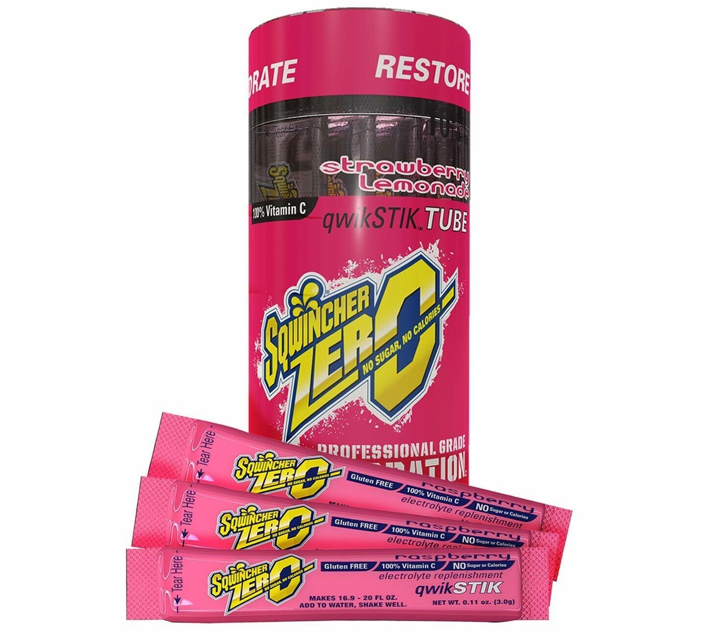 Sqwincher ZERO Sugar Free Electrolyte Powder Beverage ORANGE 20 Qwik Stiks