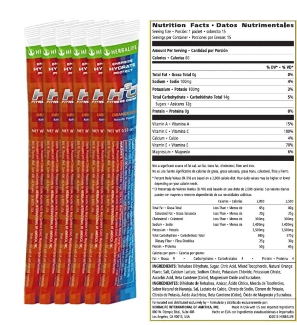 Herbalife H30 Fitness Drink 15 Packets