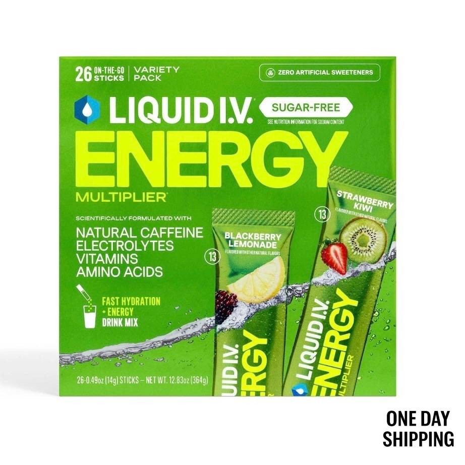 Liquid I.V. Energy Multiplier Sugar-Free Variety Pack, 26 pk.