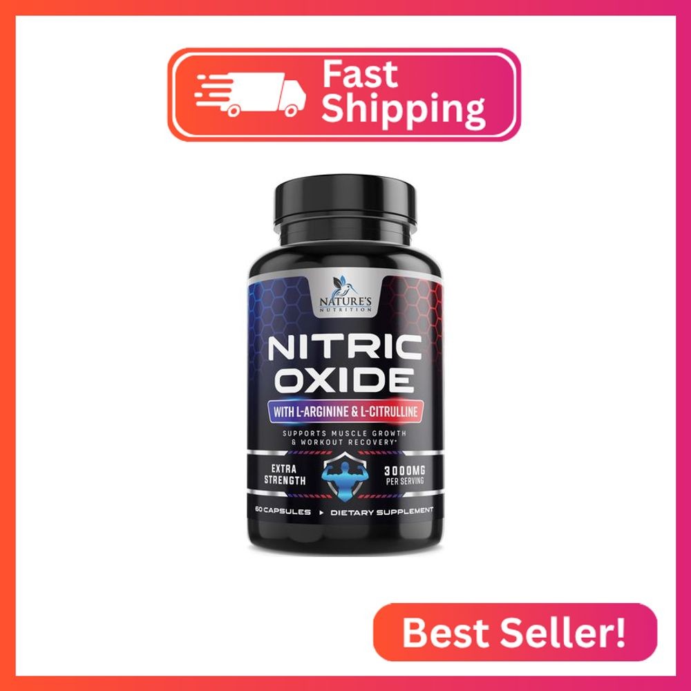 Nitric Oxide Booster Extra Strength 3000mg – 3X Strength L-Arginine & Citrulline