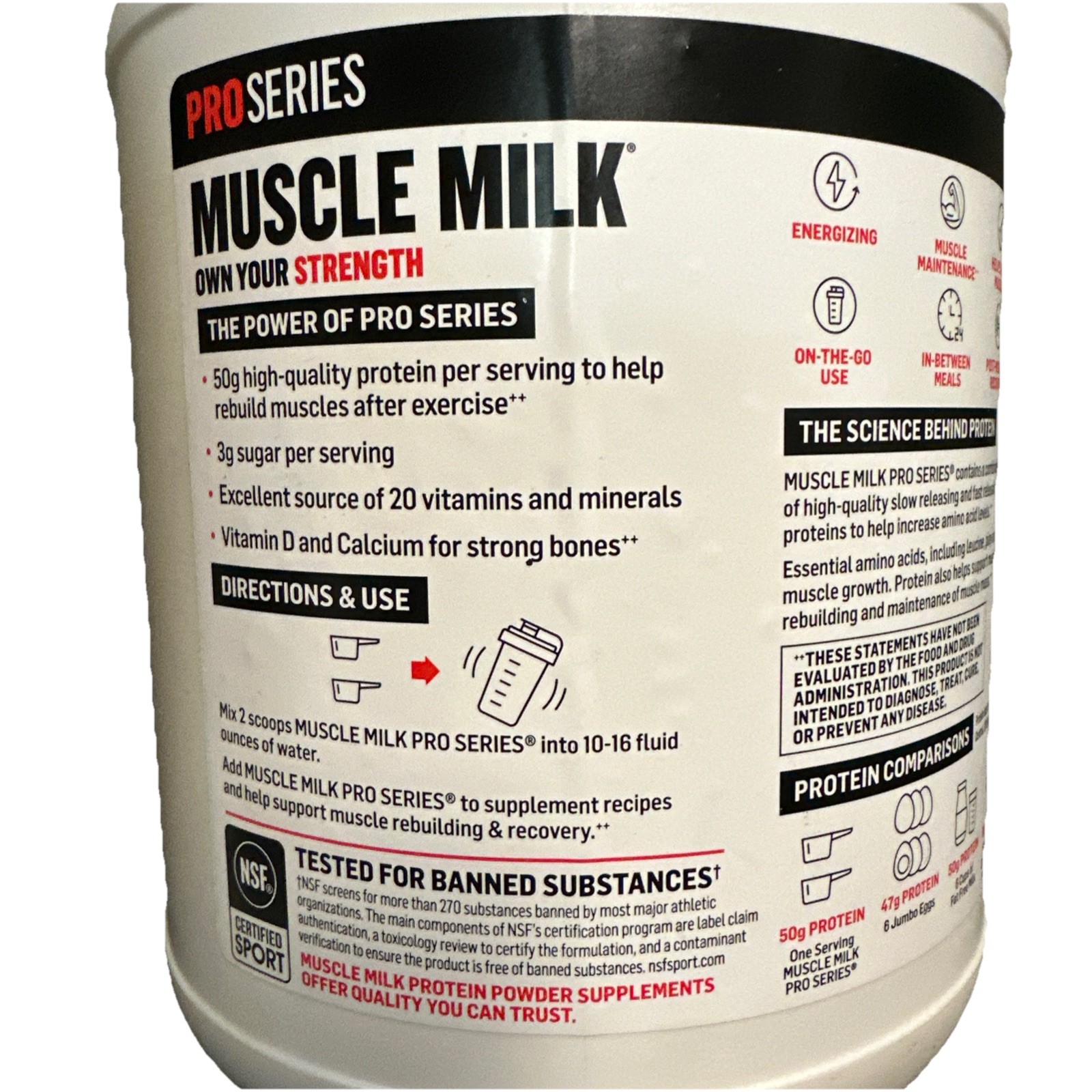 💪Muscle Milk Pro Series Protein Powder Intense Vanilla 50g Protein EXP : 10/26