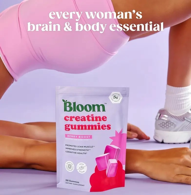 Bloom NEW Creatine Monohydrate Gummies& Sugar Free Creatine US& 5g Per Serving