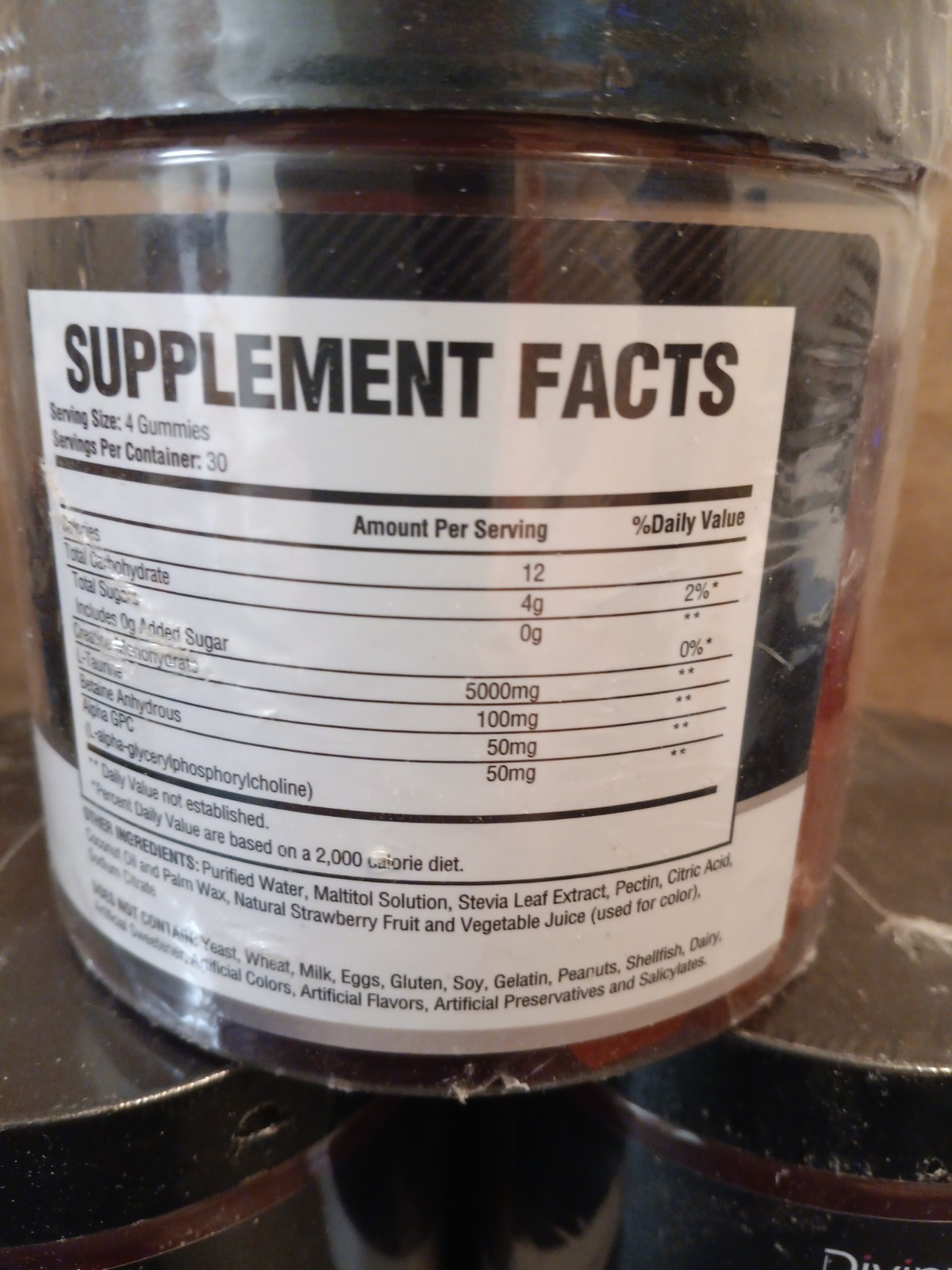 3X DivinusLab Creatine Monohydrate Gummies 5g Pre Workout Building Muscle 120Ct