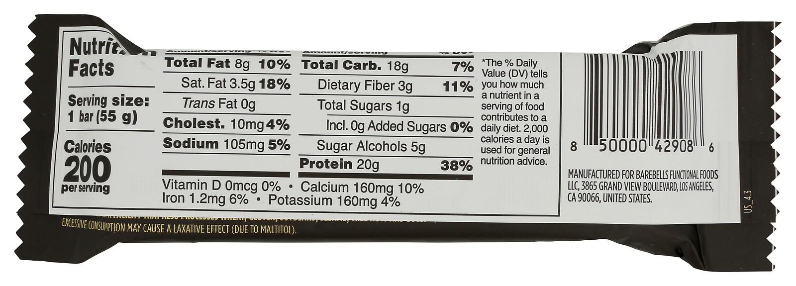 Barebells Salty Peanut Protein Bar 1.94 Oz Snack 12 Pack