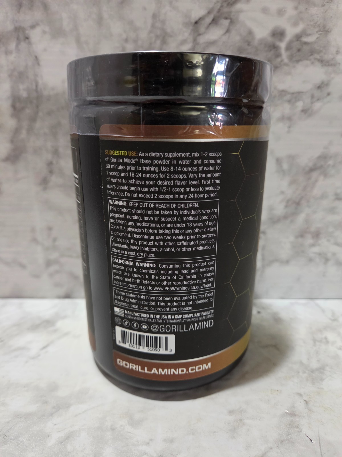 Gorilla Mode Base Pre-Workout Formula Cherry Blackout 30 Servings 0.79 LB 8/2027