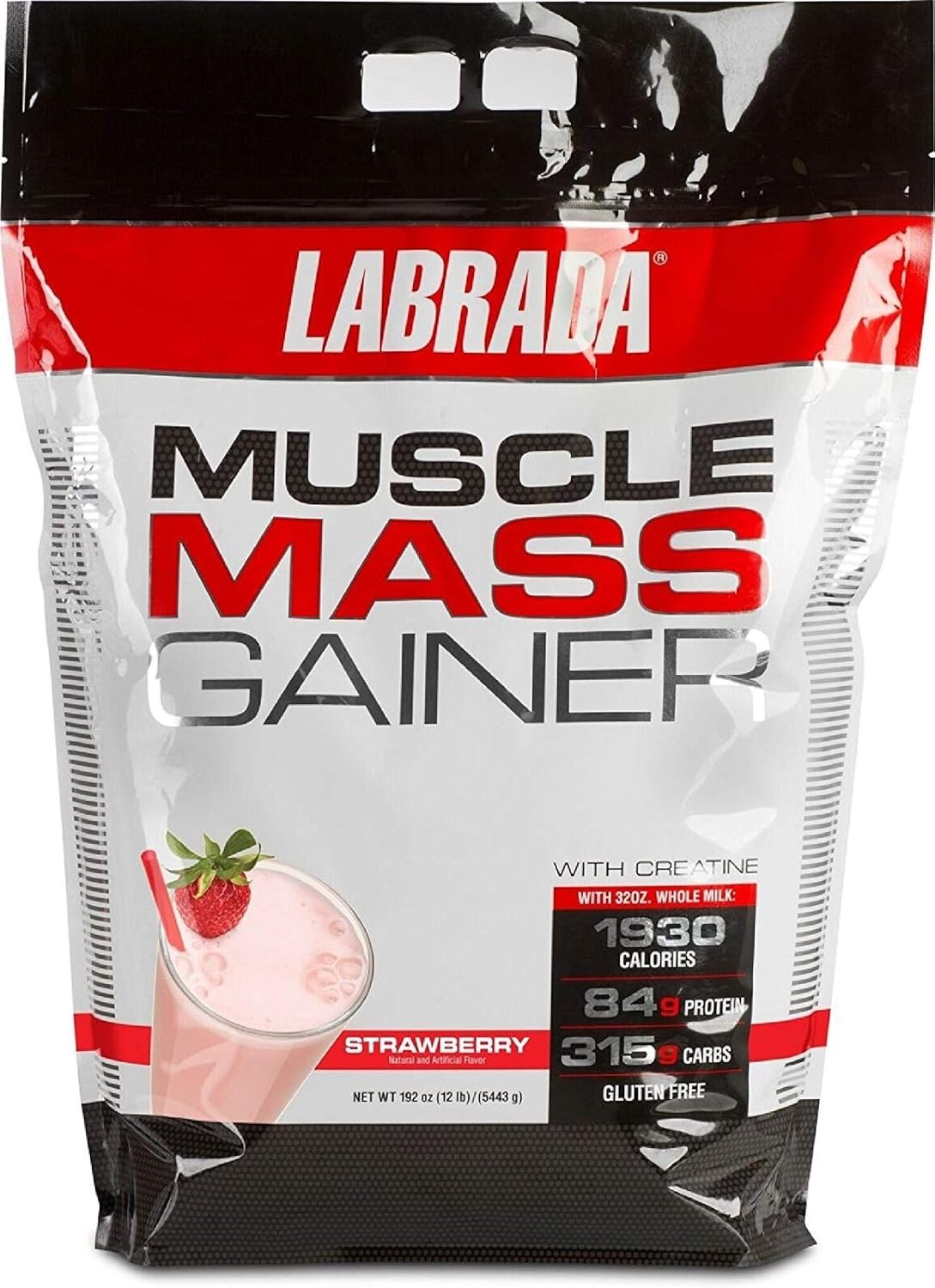 Labrada Muscle Mass Weight Gainer w/ Creatine 1930 Calories 12lb 3 Flavors New