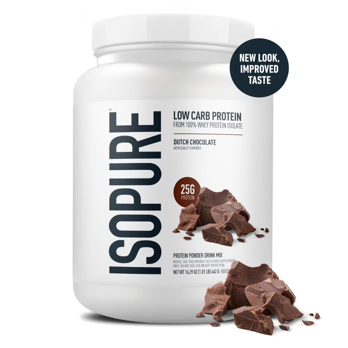 Isopure Low Carb 100% Whey Protein Isolate Chocolate Powder, 25g, 14 Servings