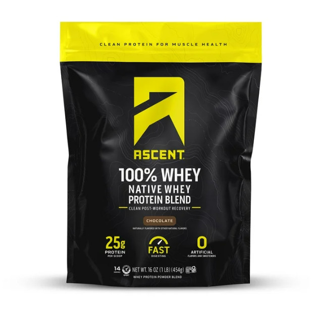 (4 Pack) Ascent Native Whey Protein Powder, Chocolate, 1 lb