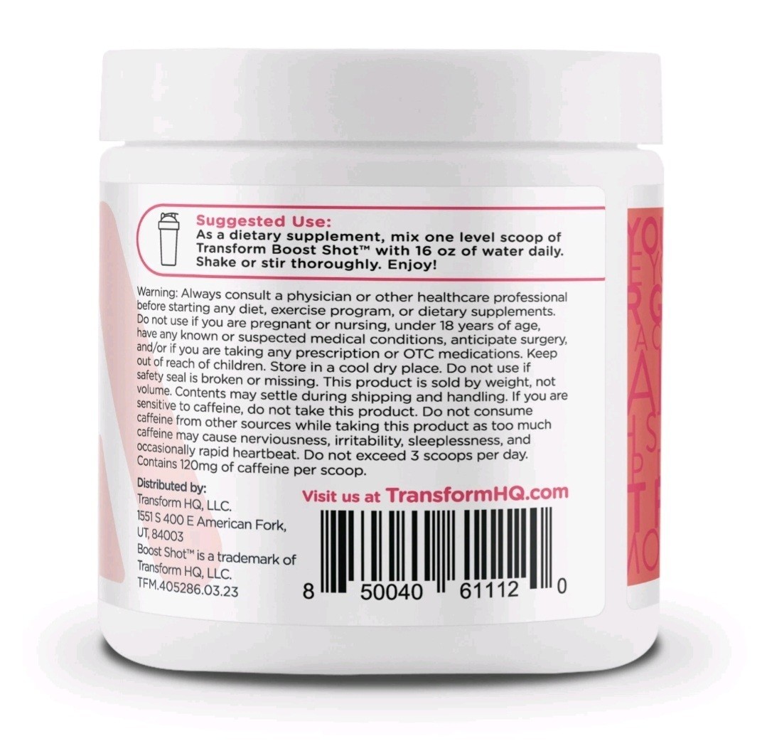 TransformHQ Everyday Boost Shot 28 Servings (Raspberry Lemonade)