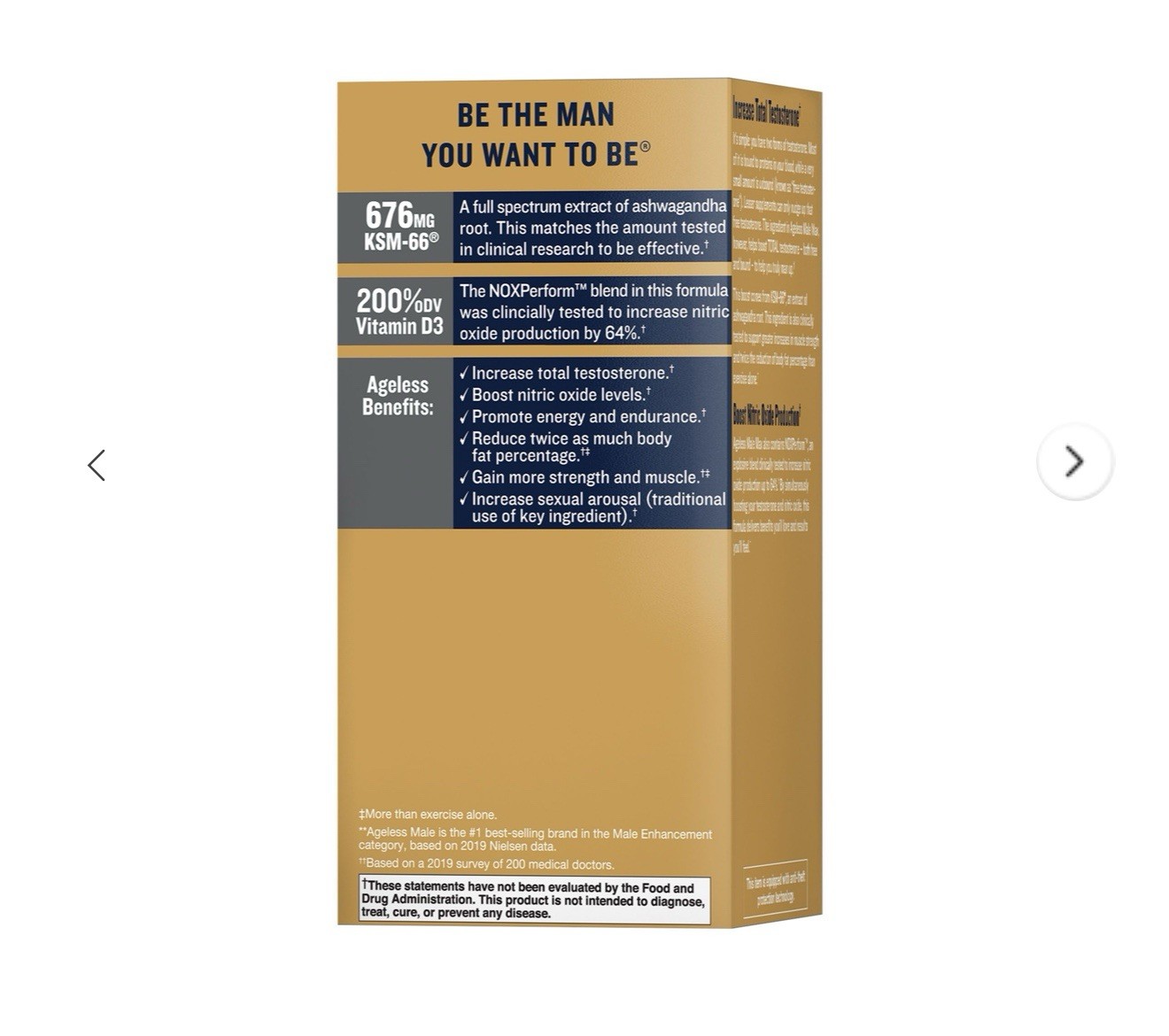 Ageless Male Max Total Testosterone and Nitric Oxide Booster, 120 ct.