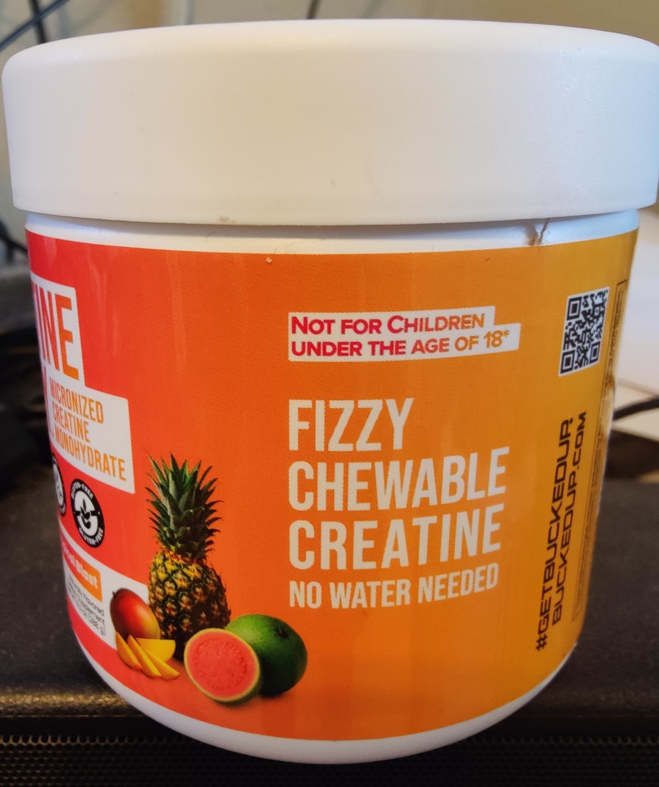 NEW BUCKED UP Creatine Candy 120 Chewable Tablets. Micronized. Tropical Blast !