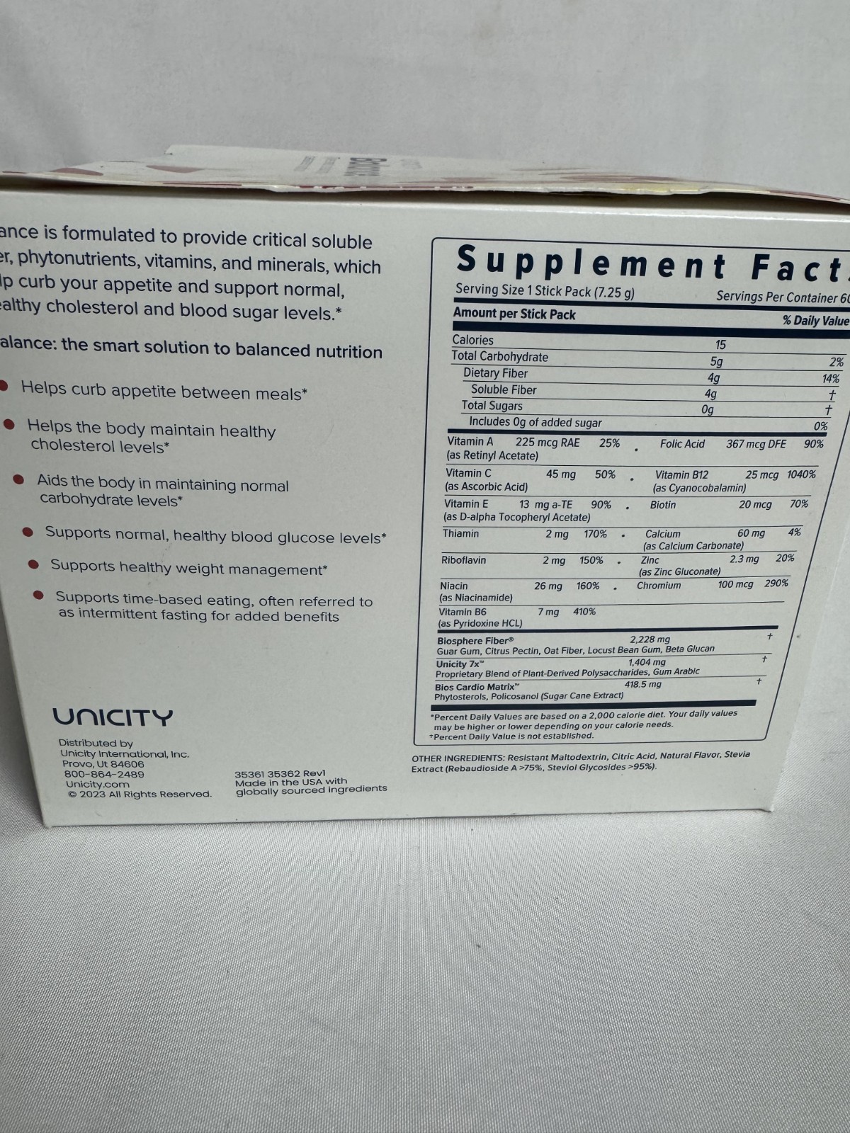 Unicity Balance Apple Crush Fiber Drink Mix 5 Pack Blood Sugar Support NEW Seale