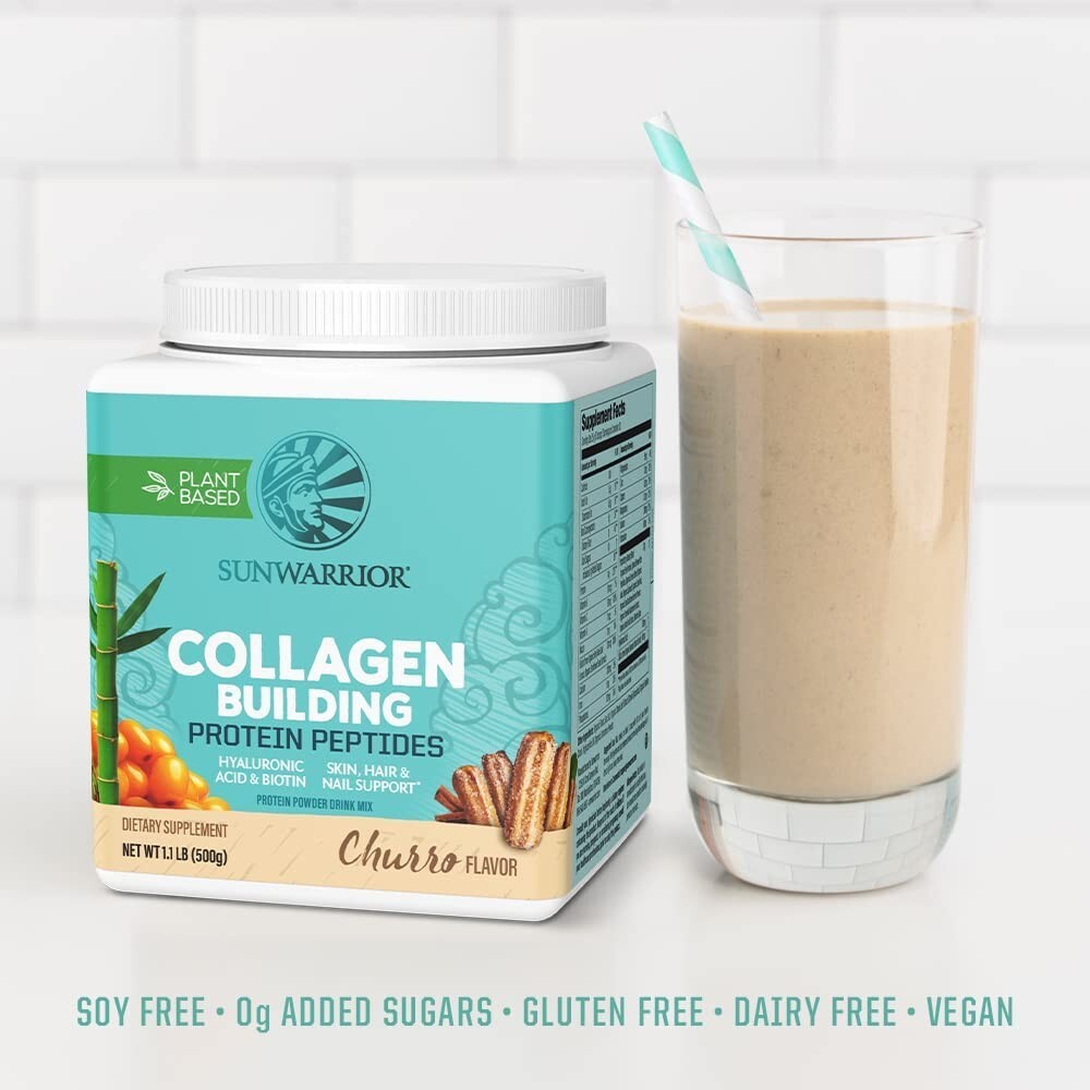 Sunwarrior – Collagen Building Protein Peptides | Drink Mix, Churro, 1.1 Lb/500g