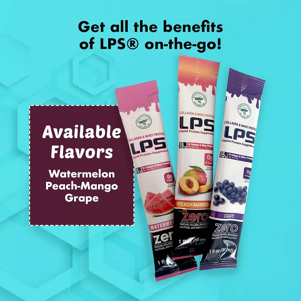 LPS Sugar-Free Liquid Collagen & Whey Protein Supplement Variety Packet 1oz 30Ct