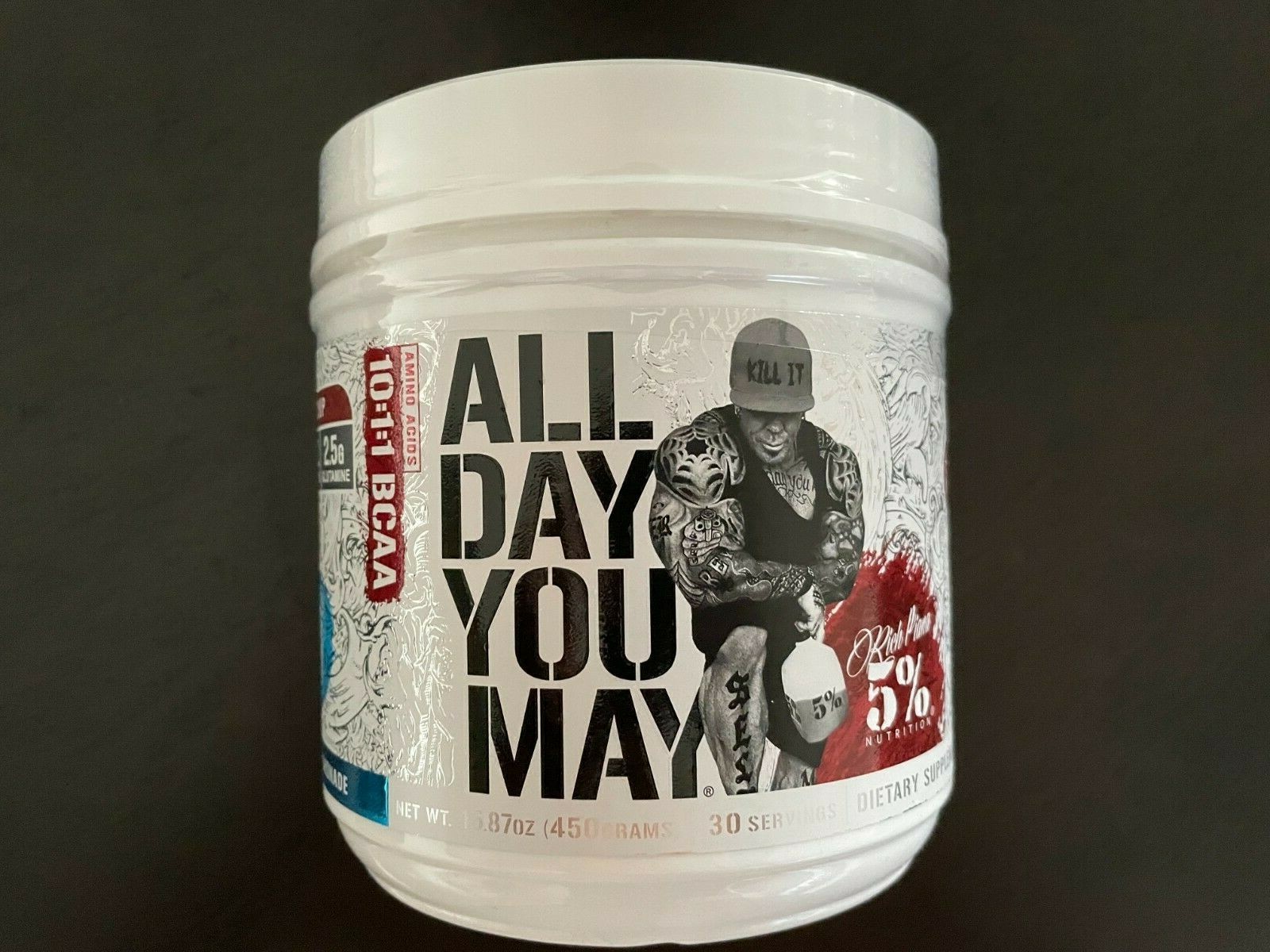 Rich Piana 5% All Day You May Blueberry Lemonade Full EAA Blend 5G Leucine 