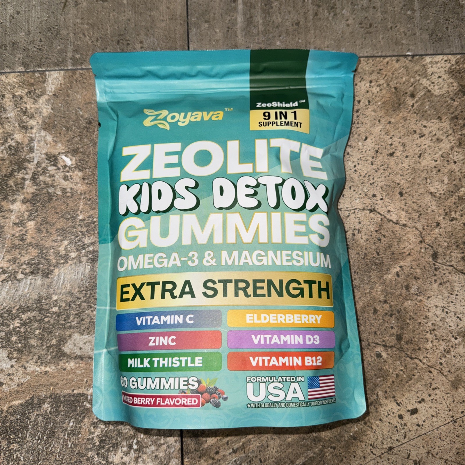 Zoyava Zeolite Kids Detox Gummies Mixed Berry 60ct Extra Strength