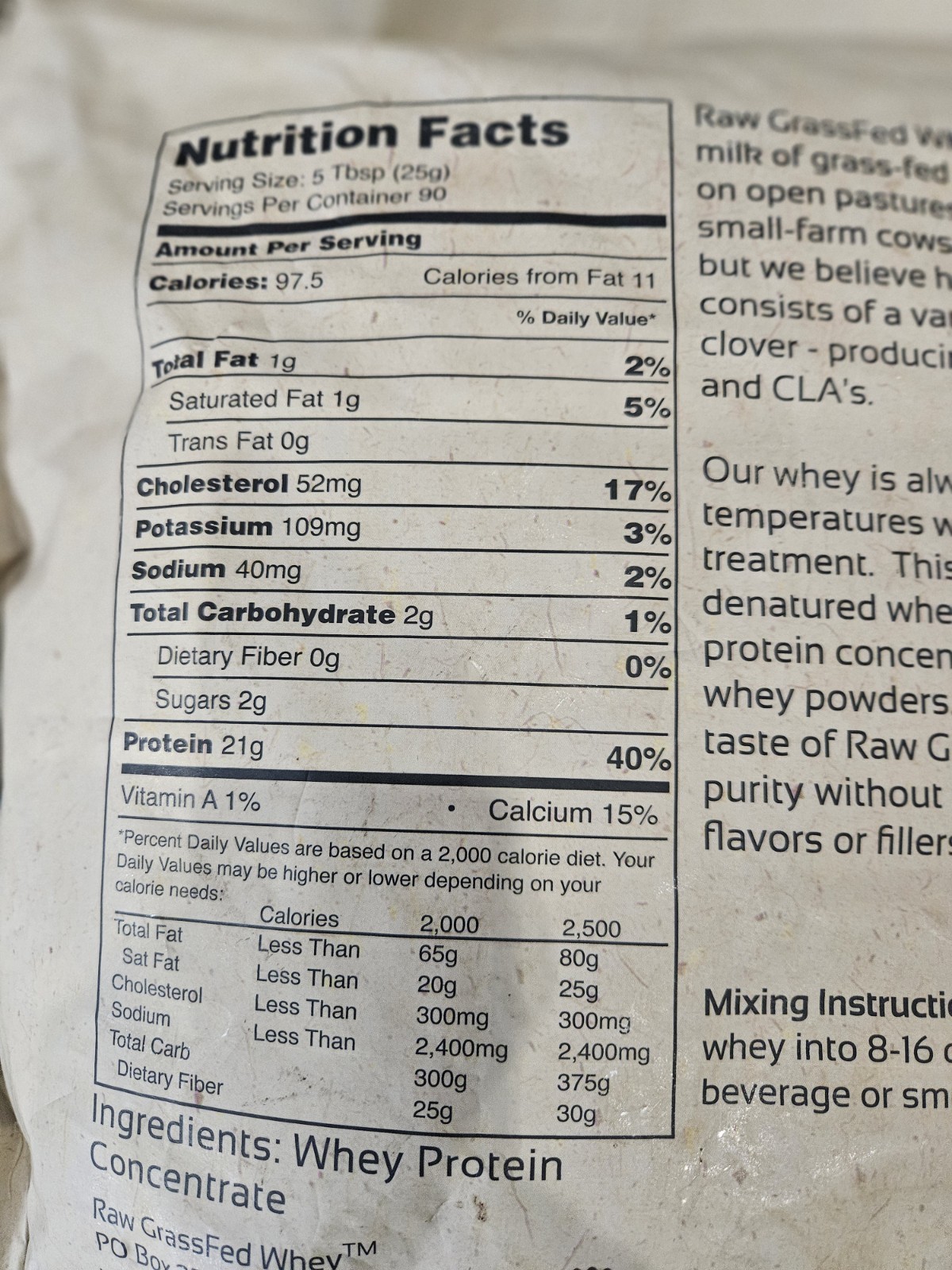 Grass Fed Whey 21g Protein 5Lbs EXP 7/26