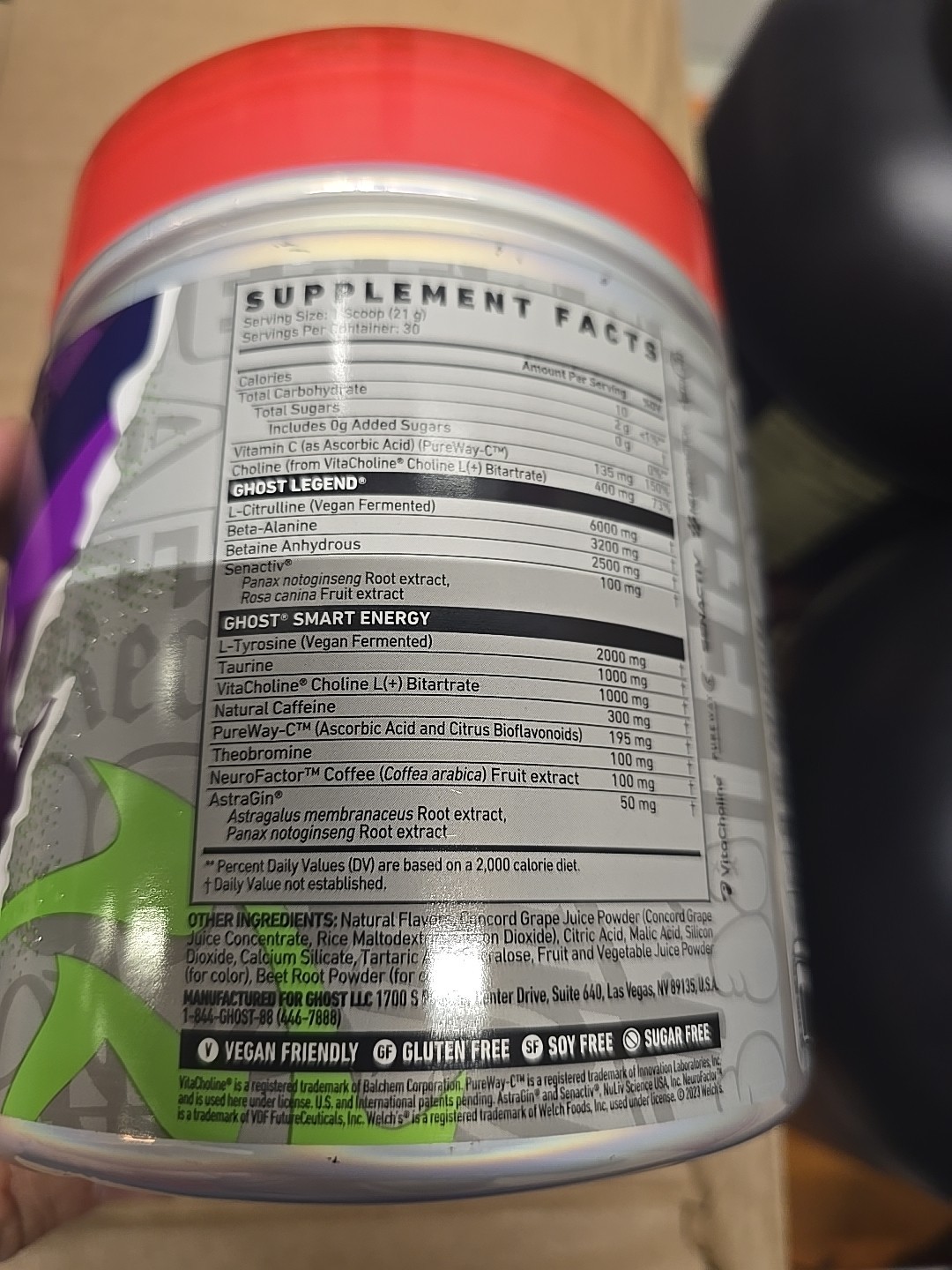 Legend® Pre-Workout, Welch’s® Grape, 22.2 oz (630 g)