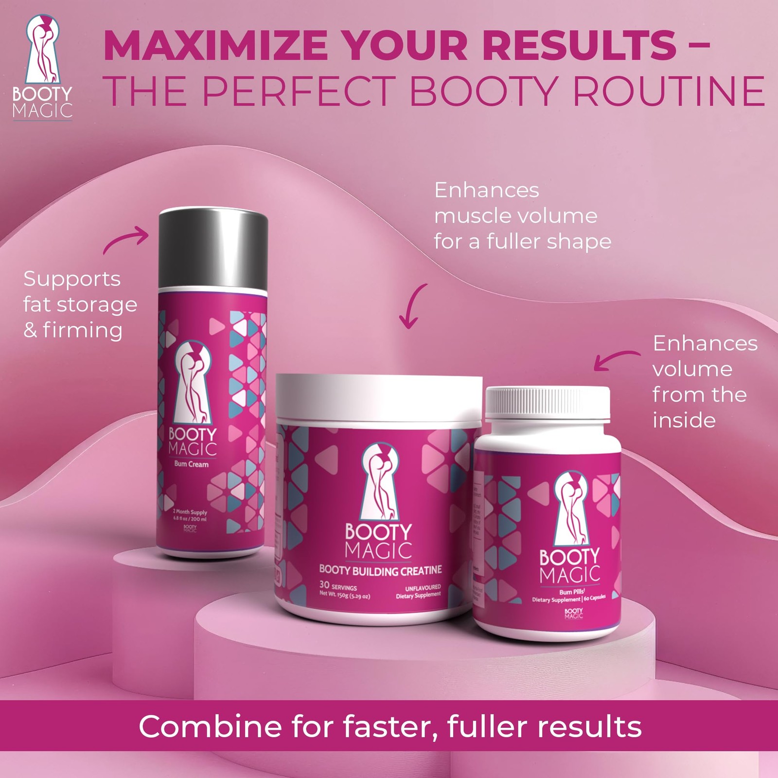 Booty Magic Butt Enhancement Pills – 2 Months Supply of 60 Count (Pack 1)