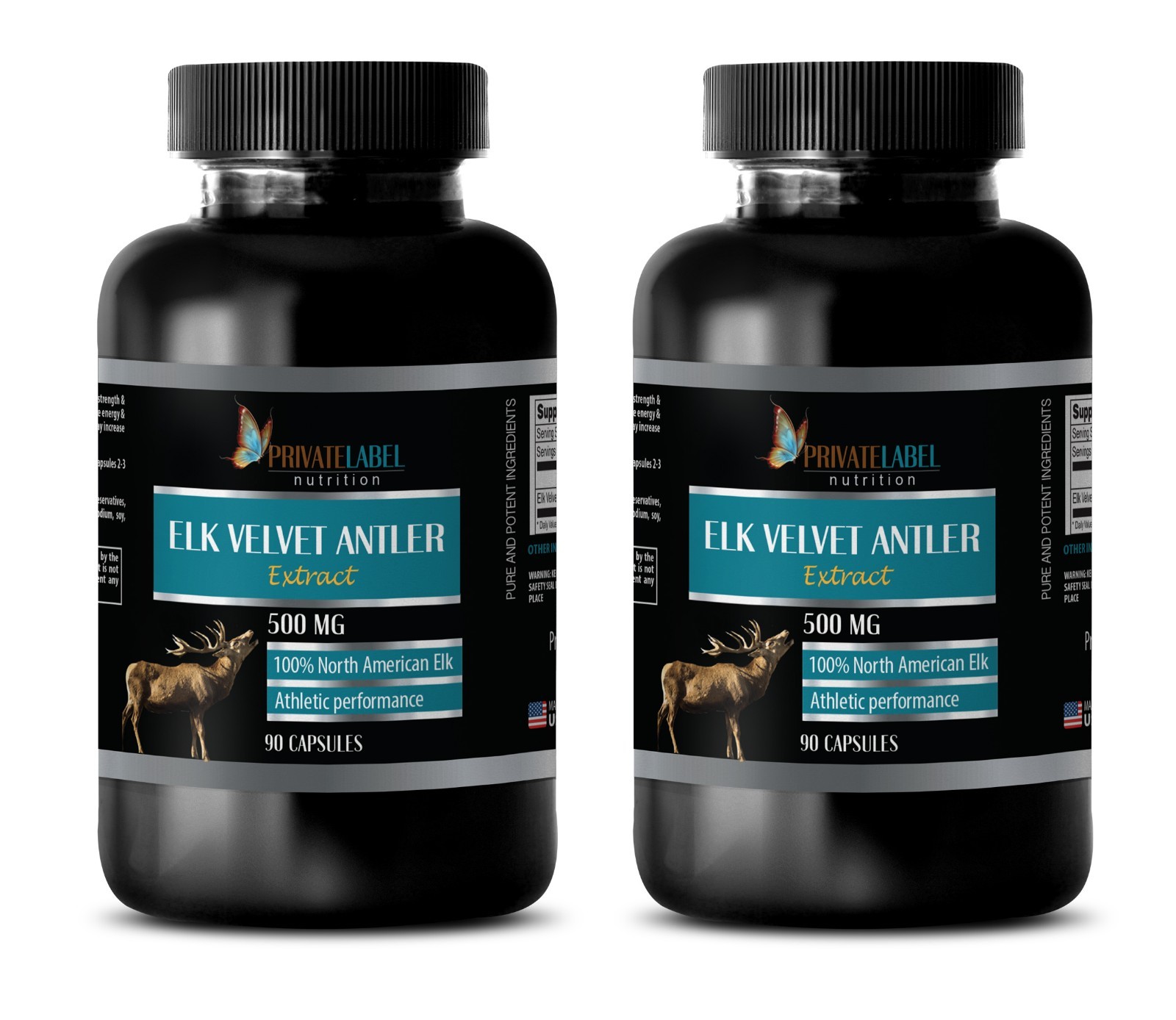 Deer Antler Velvet Extract Powder – Elk Velvet Antler 500mg (180 Capsules, 2 B)