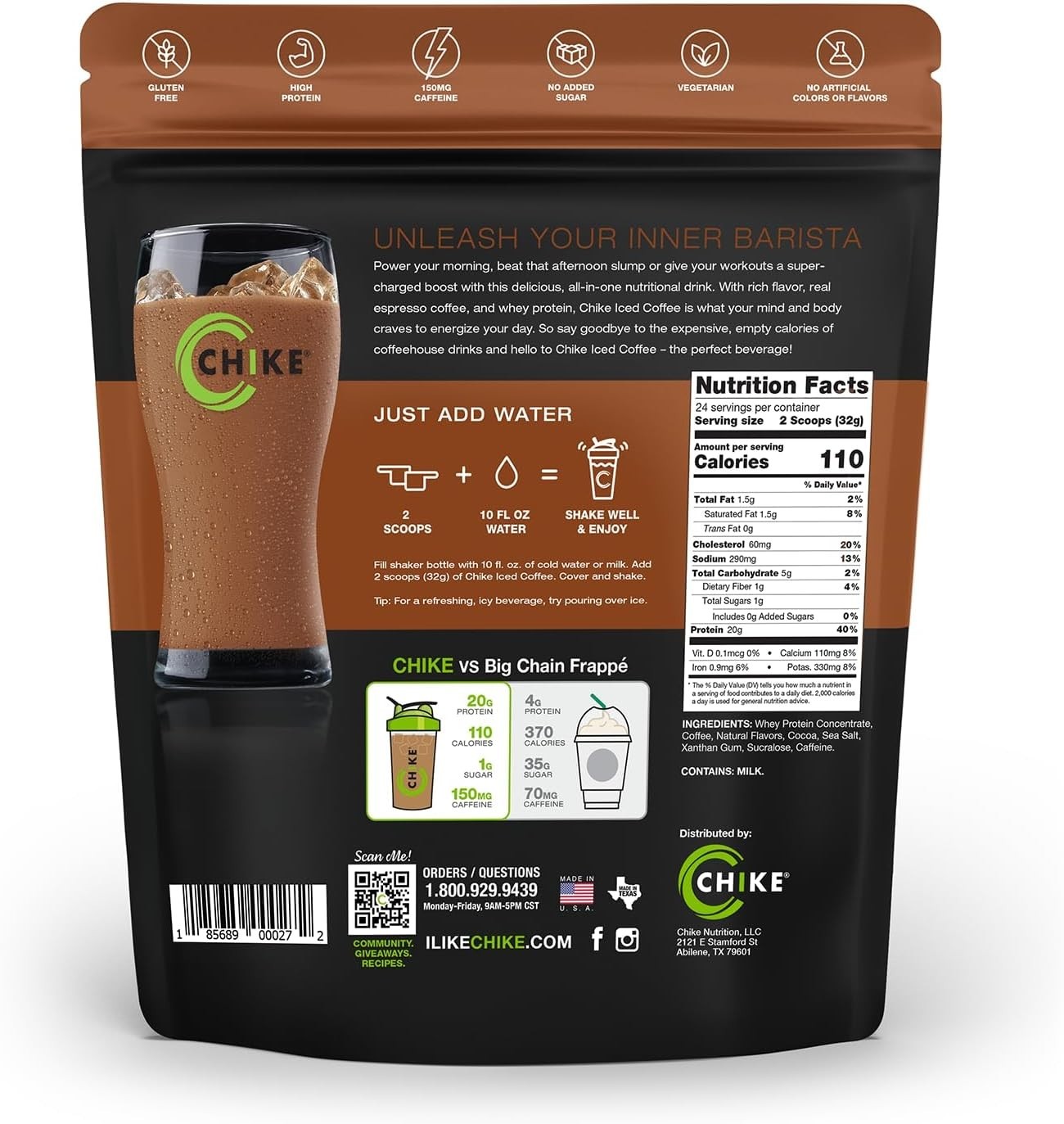 Chike Nutrition Protein Iced Coffee Mocha Iced Coffee 27.1 oz – 20g of protein